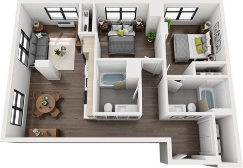 Storyline Apartments 2 Bedroom A Floor Plan
